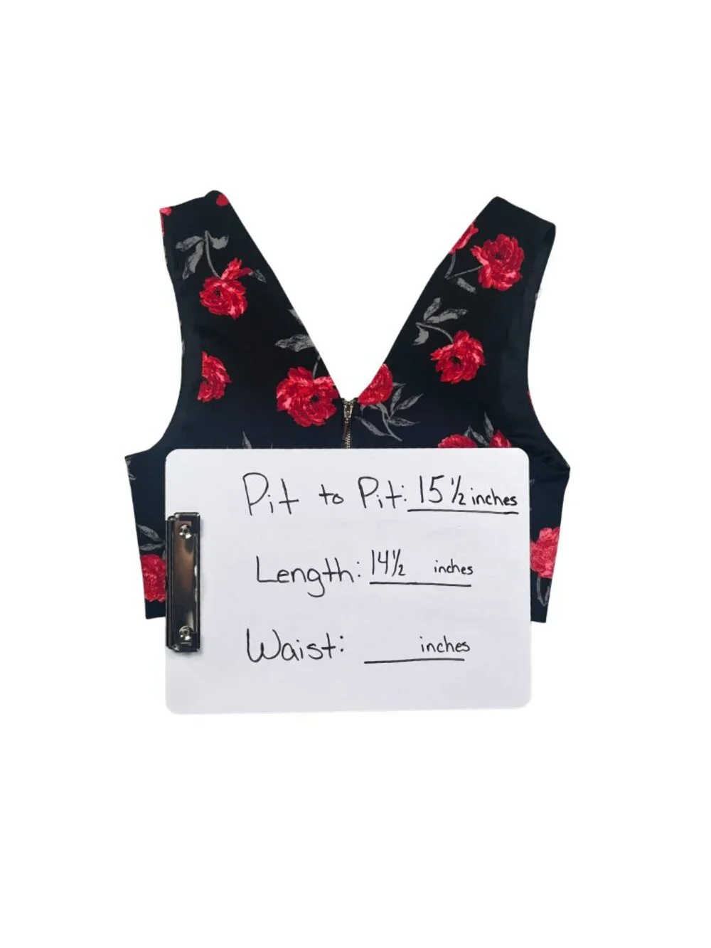Dynamite Black Red Floral Crop Top & Pencil Skirt Matching Set Medium